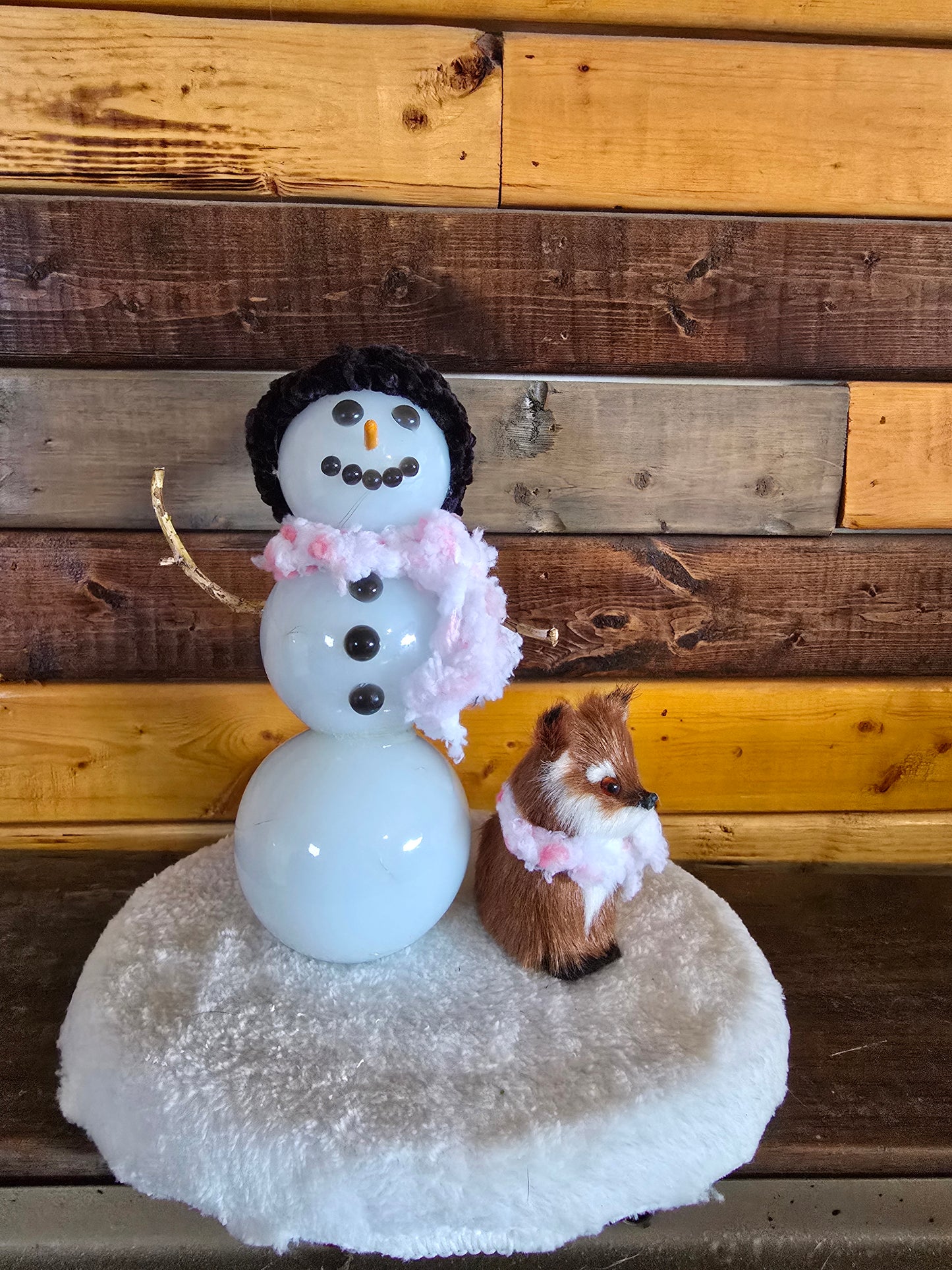 Cute Little Resin Snowman With Colored Lights With Miltiple Speeds. 7 By 8 Inch