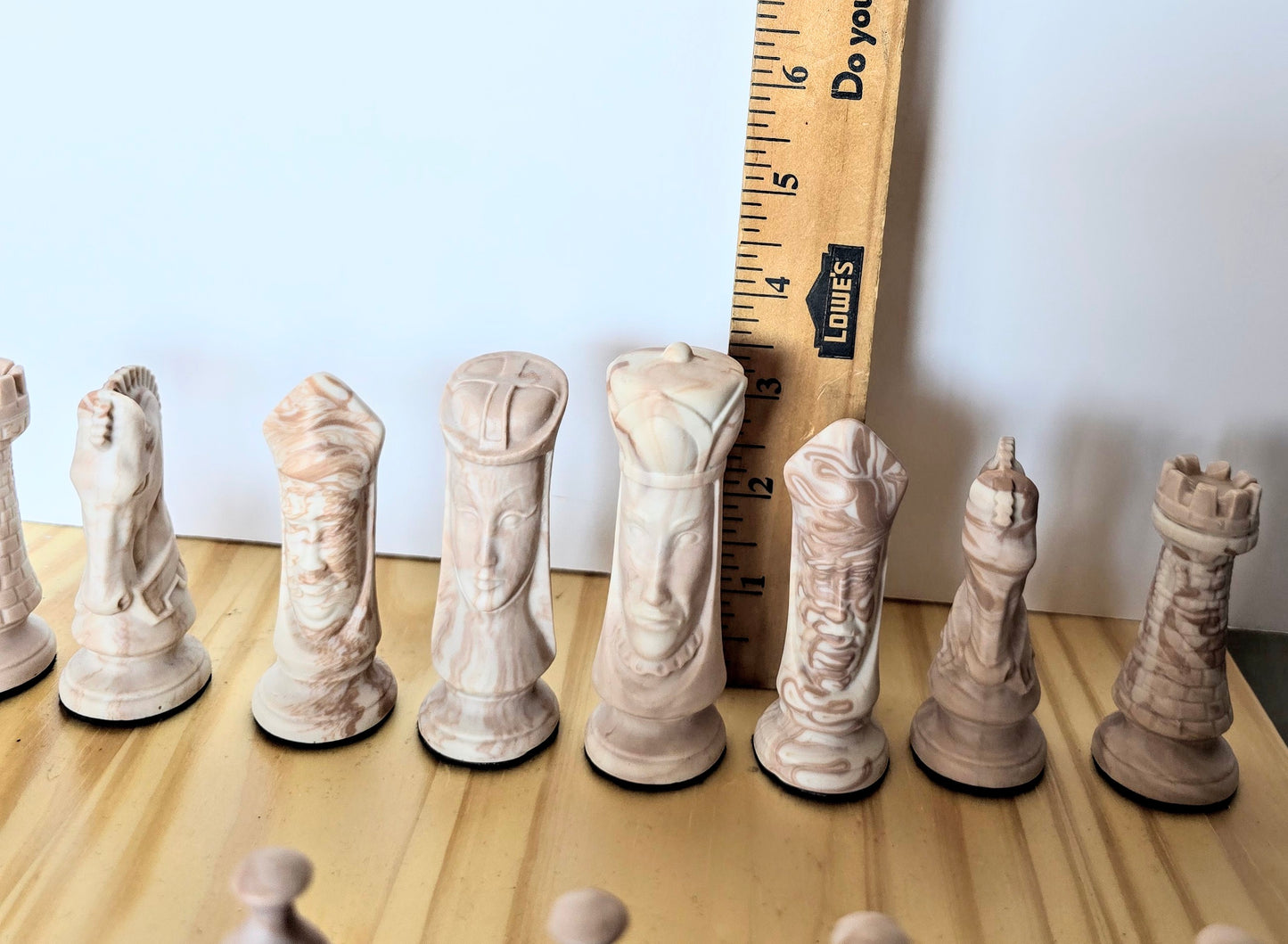 Wood And Resin Space Chess Set. Has Rope Lights Controlled With Remote.