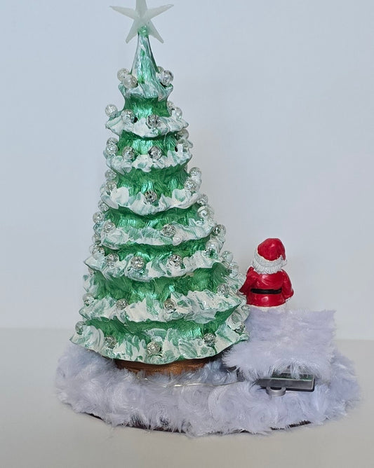 Ceramic Christmas tree with remote lights