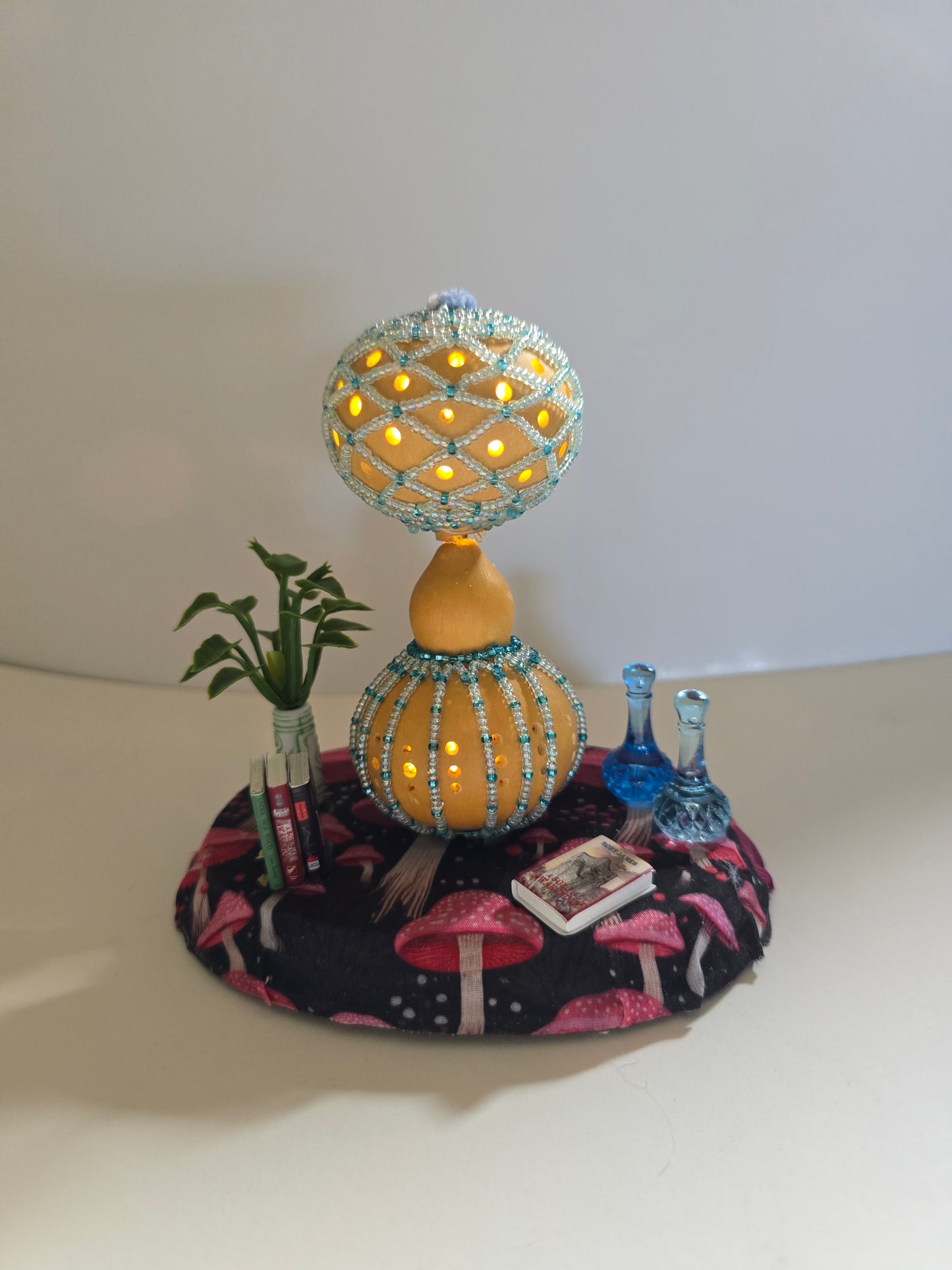 Gords That We Have Turned Into A Little Lamp. 5 By 5 Inches