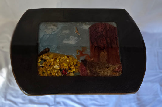 Decorated TV Tray.A Red Lichtenburg Tree In It And A Dragon Protecting its gold.