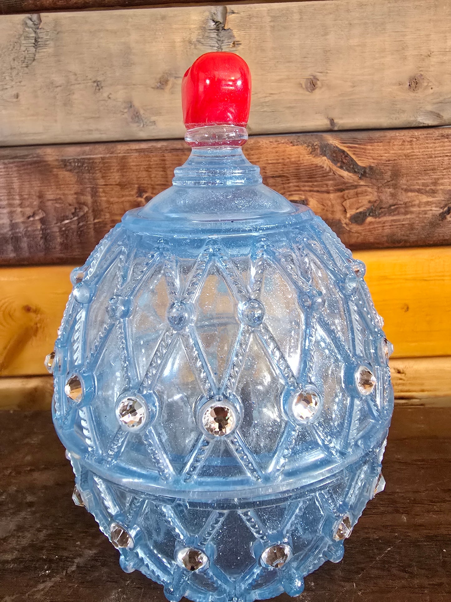 Lights Blue Resin Container. 5 By 4 Inches, Great Little Storage Container.