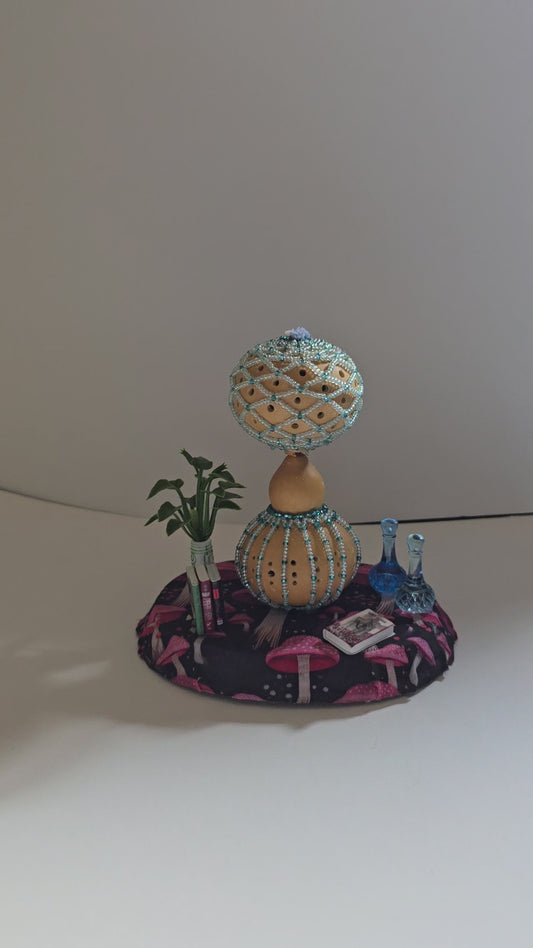 Gords That We Have Turned Into A Little Lamp. 5 By 5 Inches