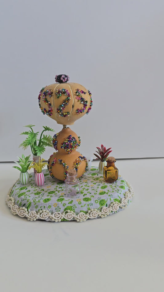 Little Gord Lamp. 5 Inches Wide By 5 Inches Tall. Lights Up And Made With Gords.