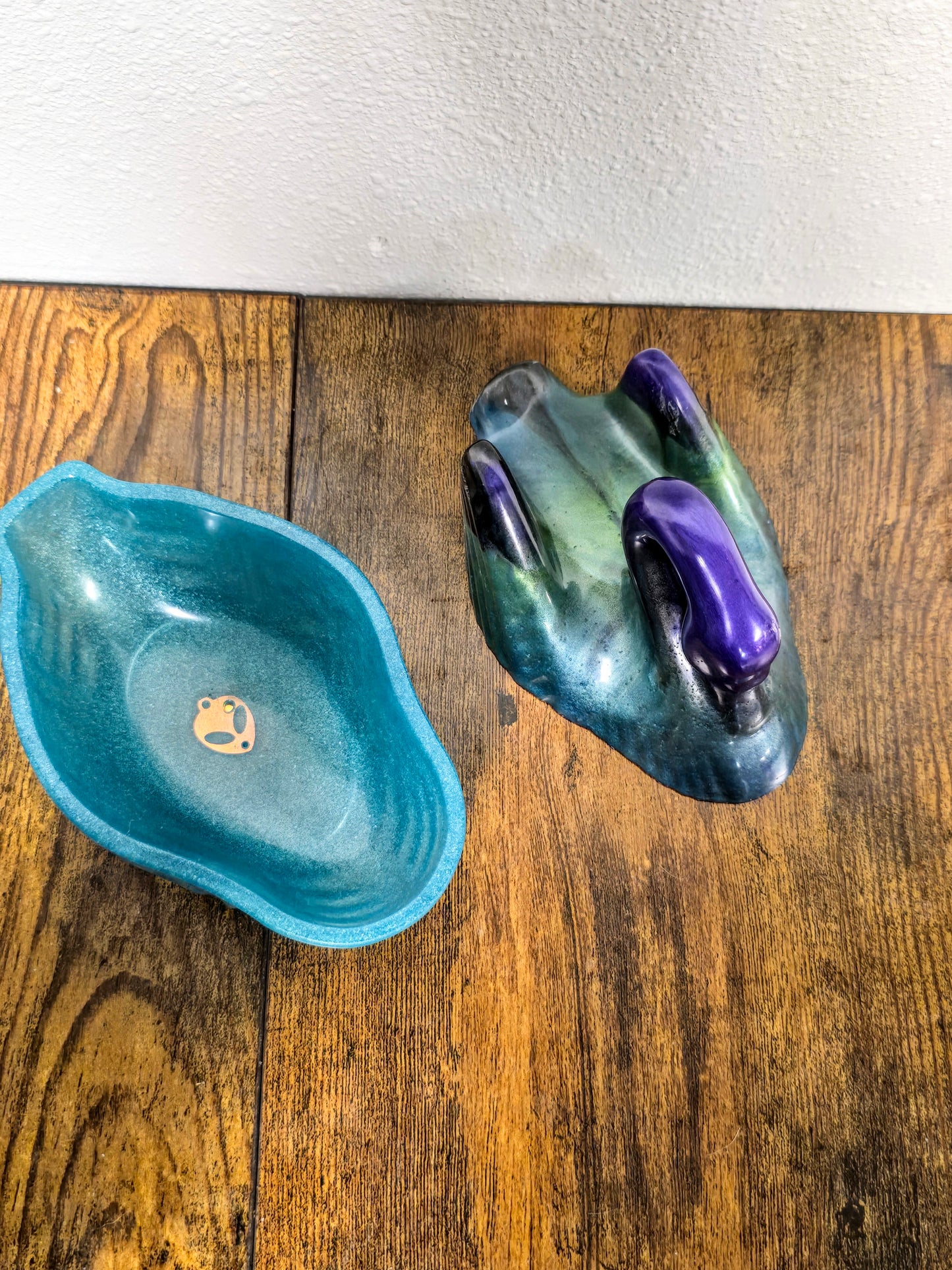 5 by 5 Inch Multi-color Resin Swan. Handmade In USA  Every One Unique.