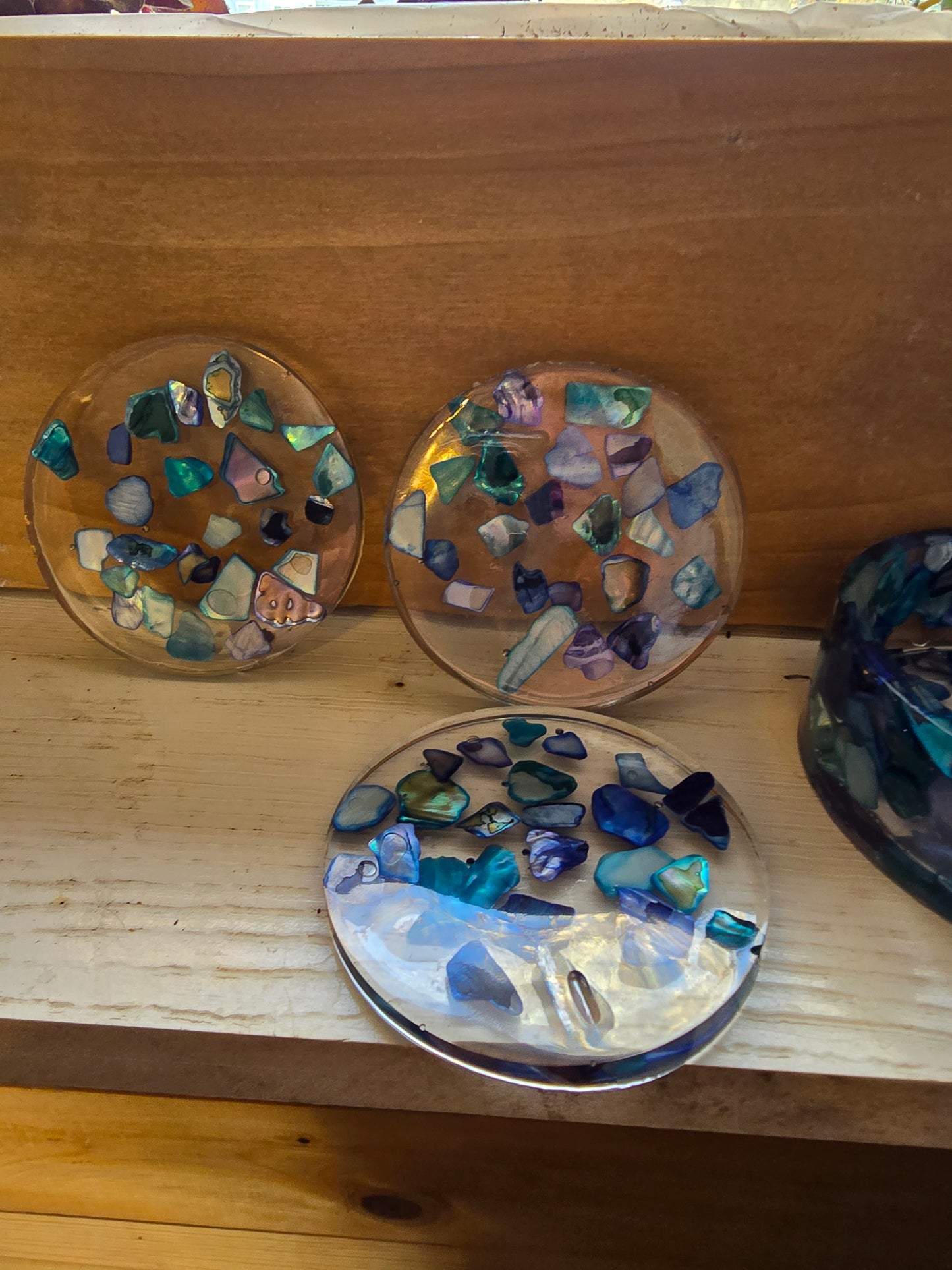 Awesome Resin Costers.   4 By 1 And 1/2 Inches All Together 5 Costers.