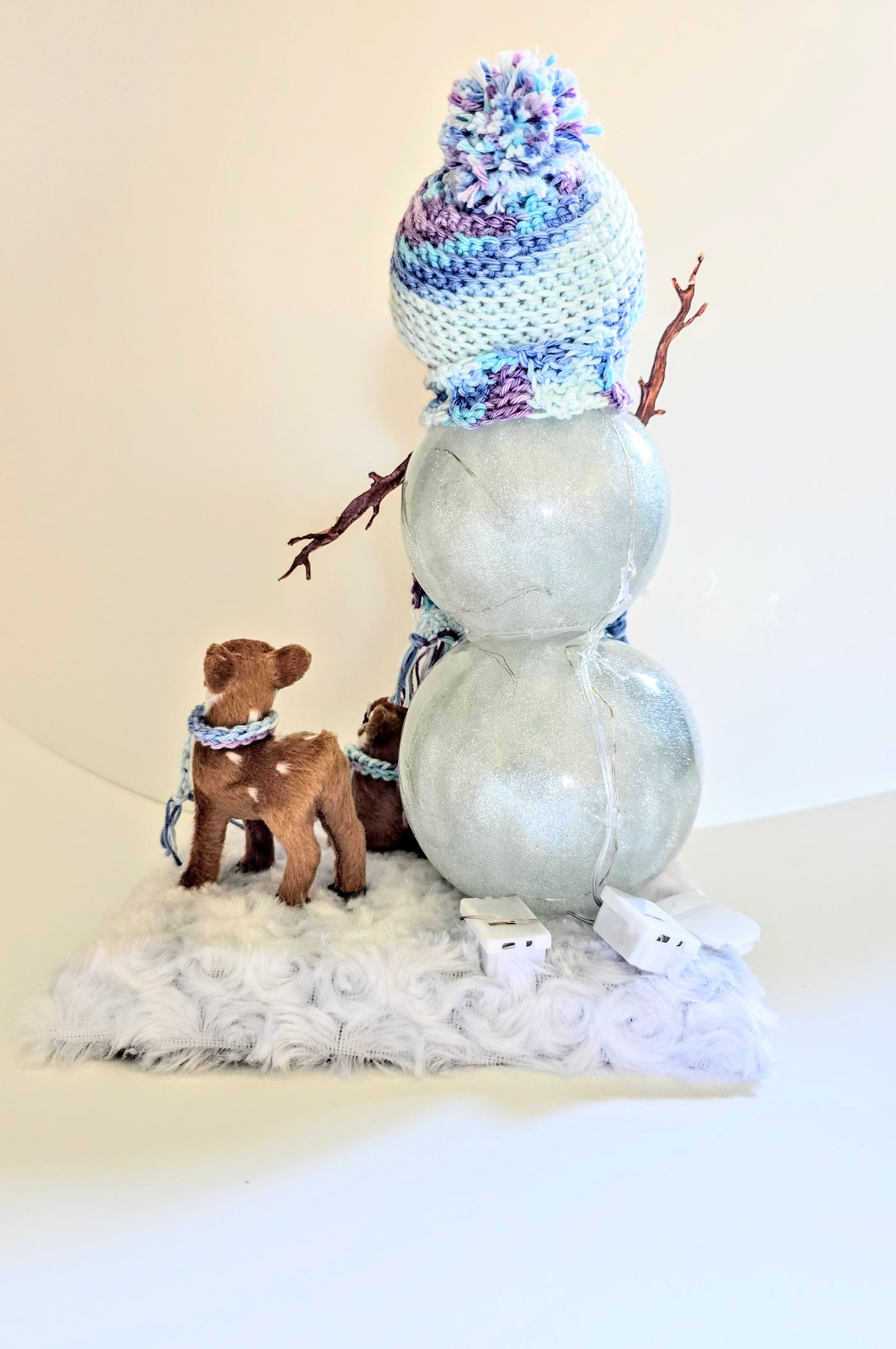 Snow Man With Lights. Perfect For The Christmas  Season 8 By 11 Inches.