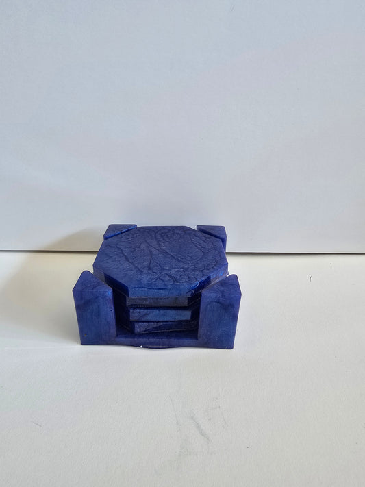 Blue Resin Costers 2 by 3 1/2 Inch