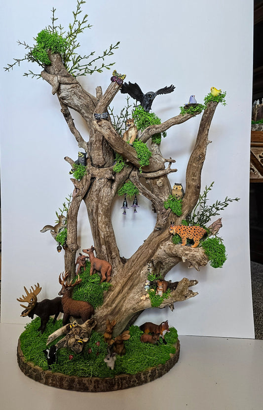 Unique tree and animal scene