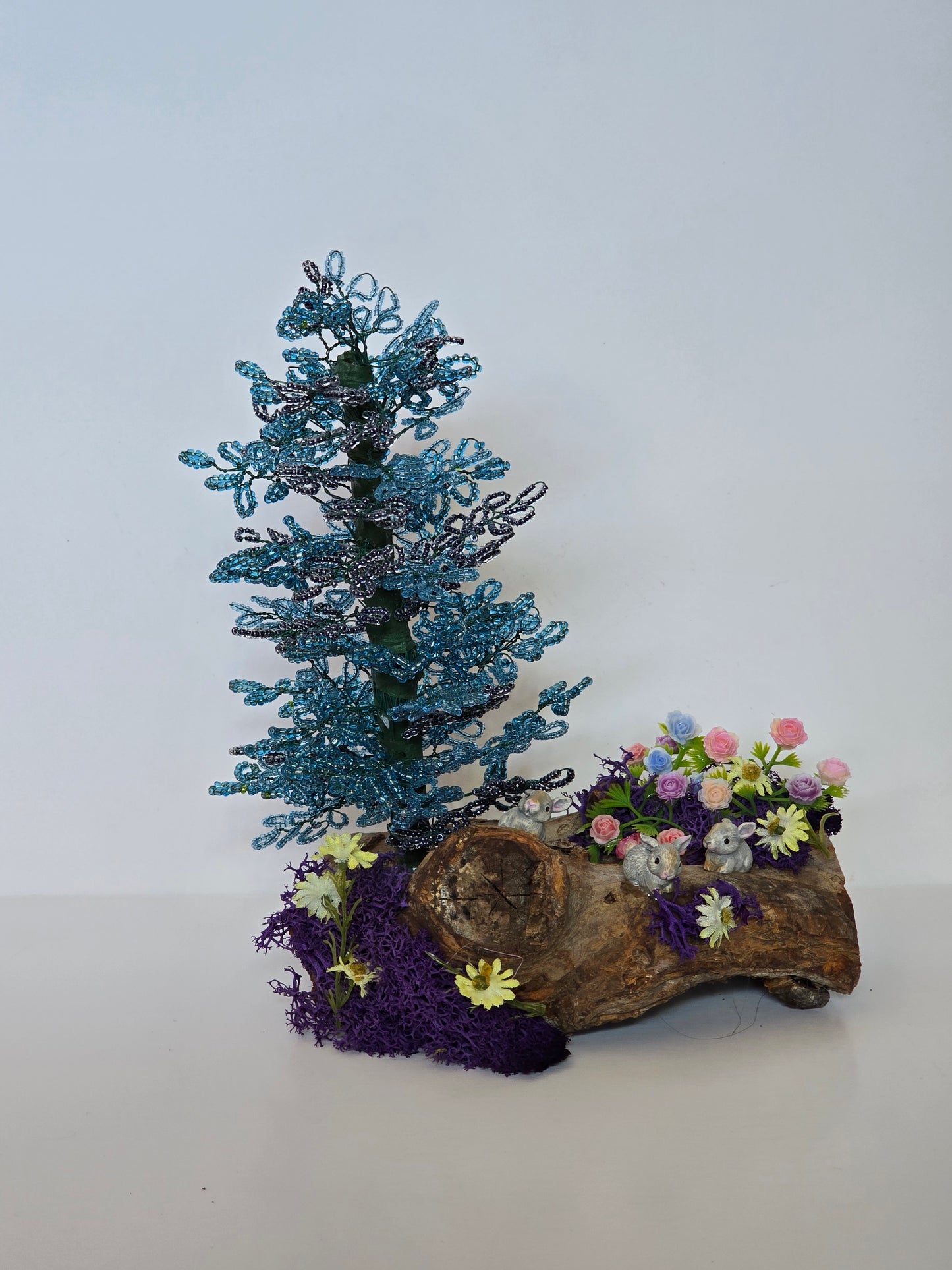 Little Beaded Tree On A Log