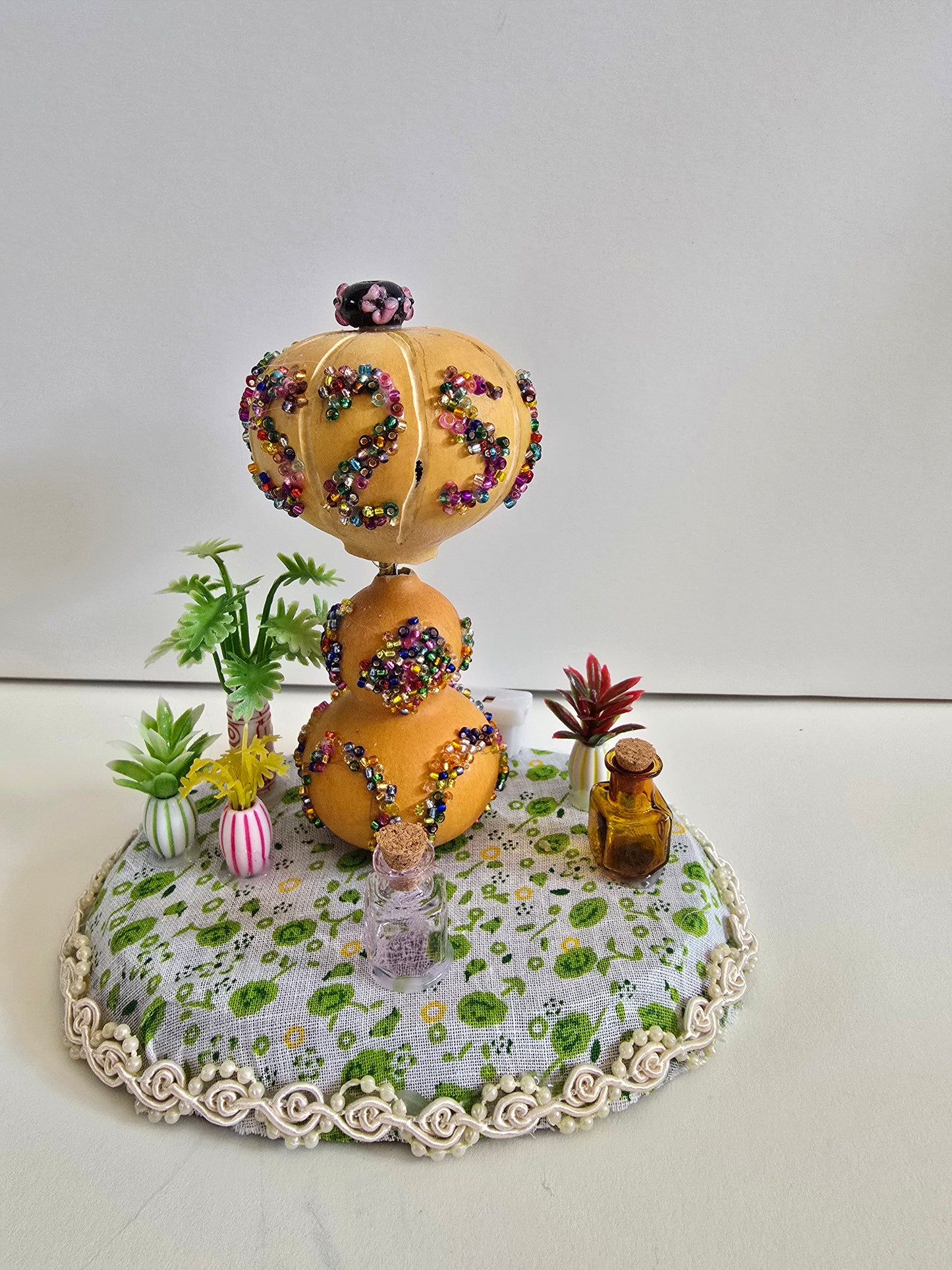 Little Gord Lamp. 5 Inches Wide By 5 Inches Tall. Lights Up And Made With Gords.