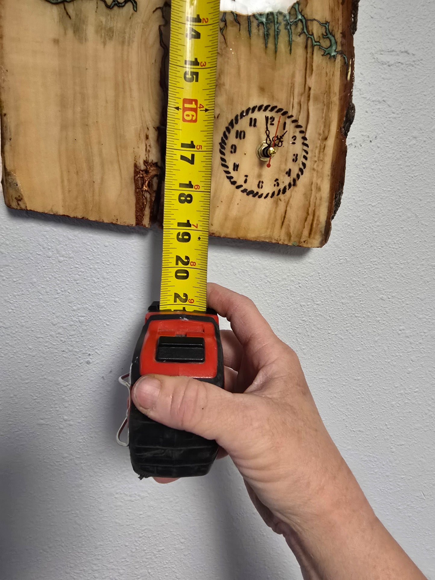 Wood And Resin Lickedenburg Burned Tree Clock. It's 19 By 9 By 1 Inch