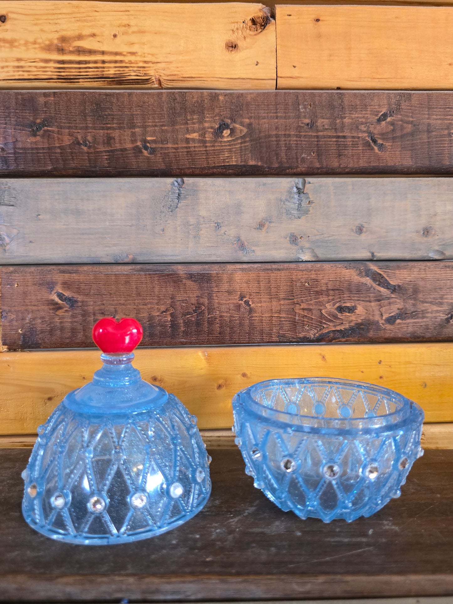 Lights Blue Resin Container.  5 By 4 Inches,  Great Little Storage Container.