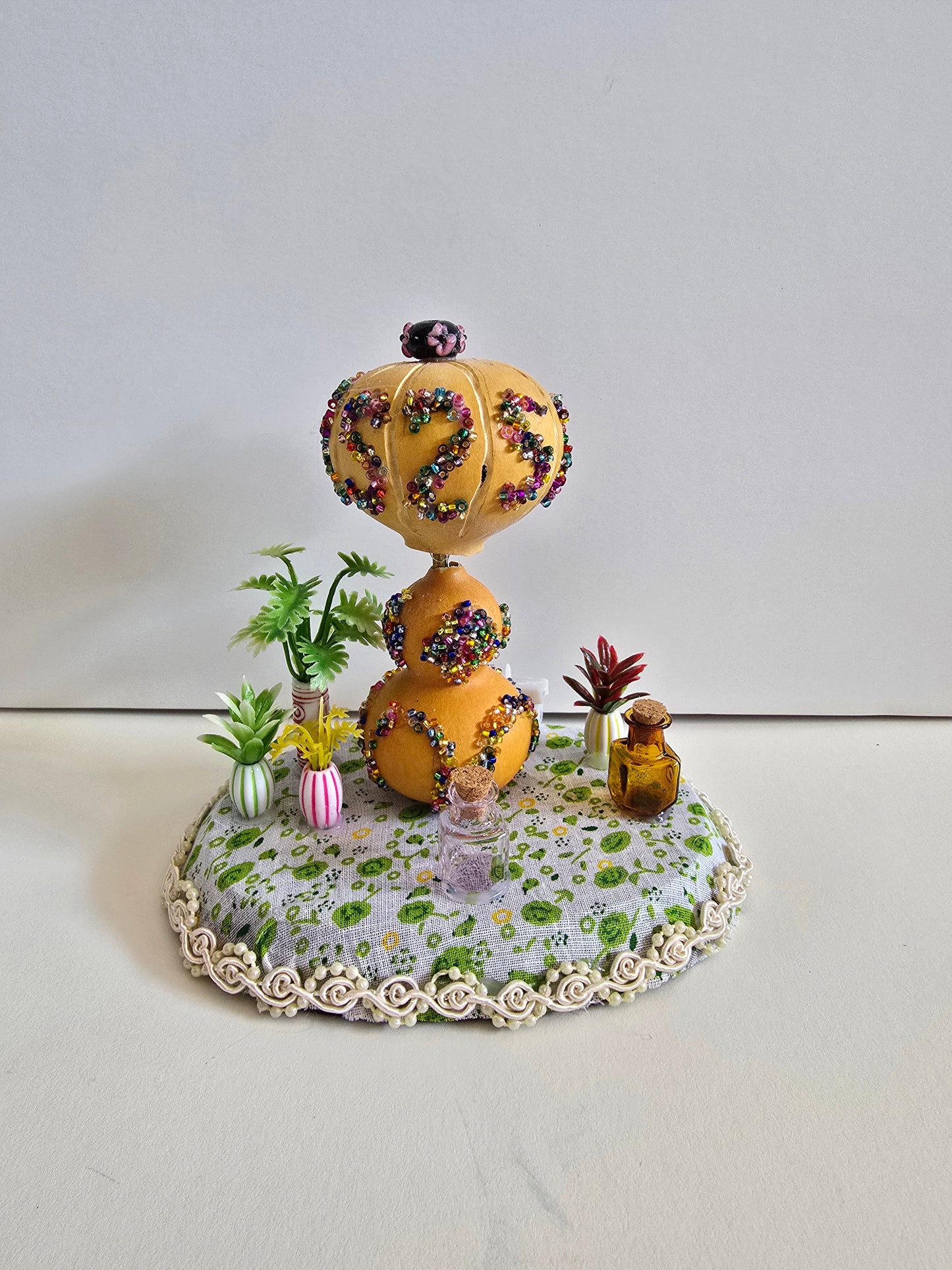 Little Gord Lamp. 5 Inches Wide By 5 Inches Tall. Lights Up And Made With Gords.