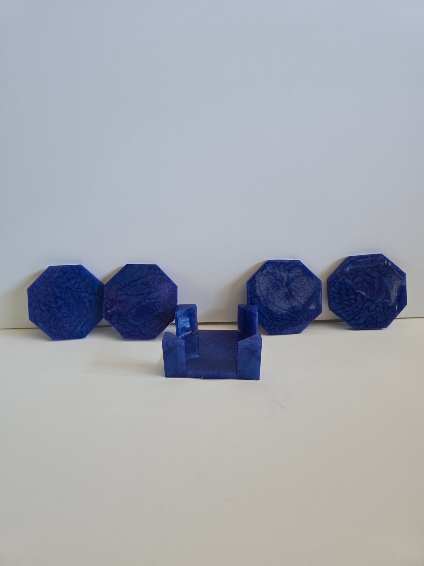 Blue Resin Costers 2 by 3 1/2 Inch