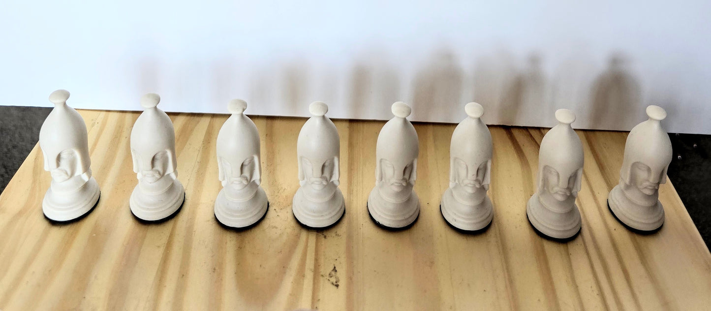 Wood And Resin Space Chess Set. Has Rope Lights Controlled With Remote.