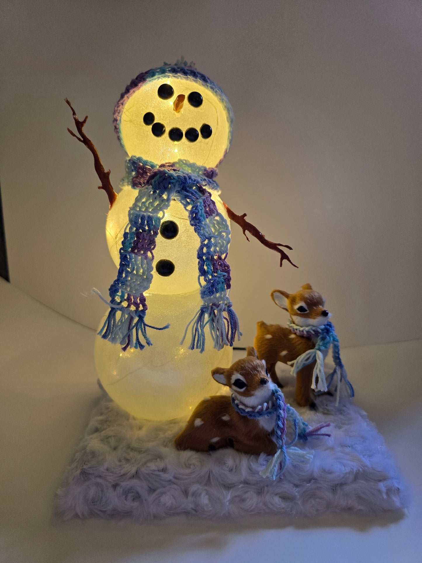Snow Man With Lights. Perfect For The Christmas  Season 8 By 11 Inches.
