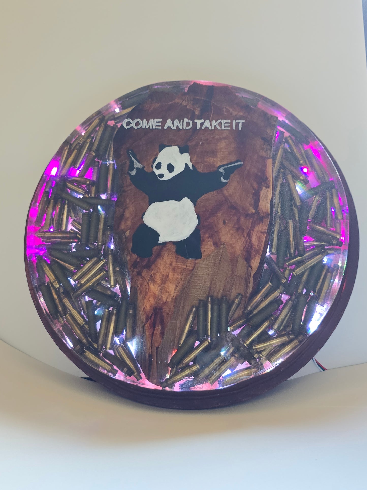 Wood, Shells, And Resin Wall Hanging Decor.  Lights Up And Has Remote.