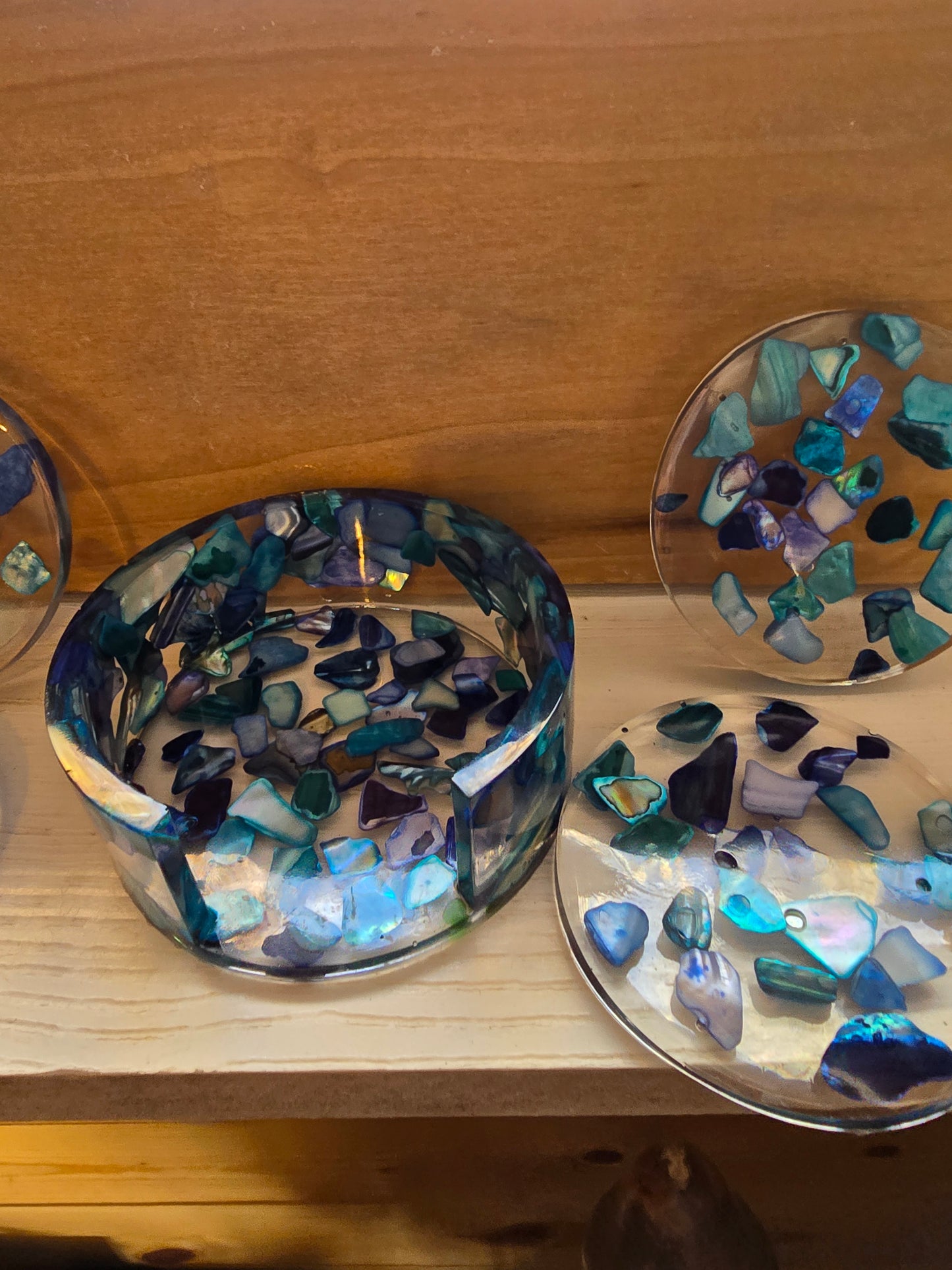 Awesome Resin Costers.   4 By 1 And 1/2 Inches All Together 5 Costers.