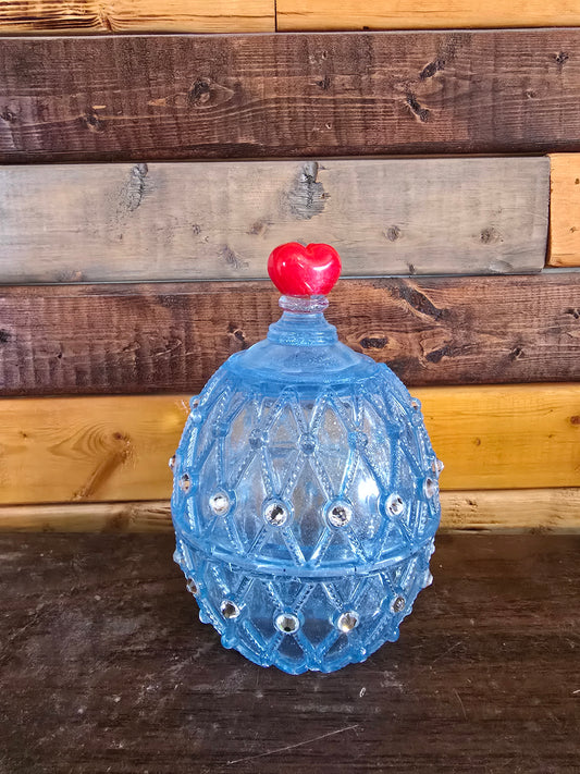 Lights Blue Resin Container.  5 By 4 Inches,  Great Little Storage Container.