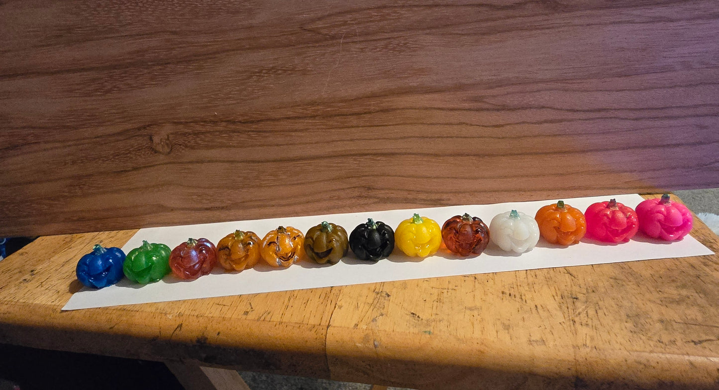 pack of 8 The Cutest Little Handmade Resin Pumpkins. 1 Inch Round In All Colors.