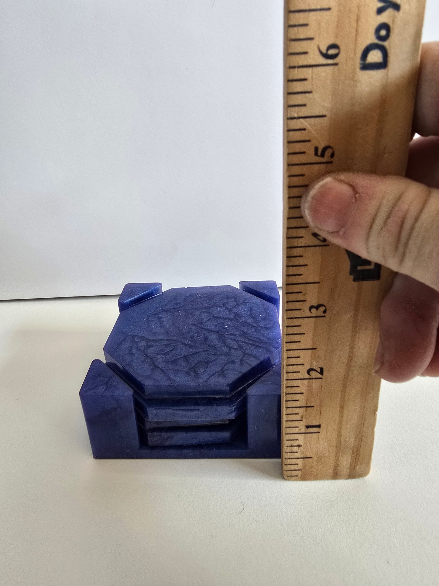 Blue Resin Costers 2 by 3 1/2 Inch