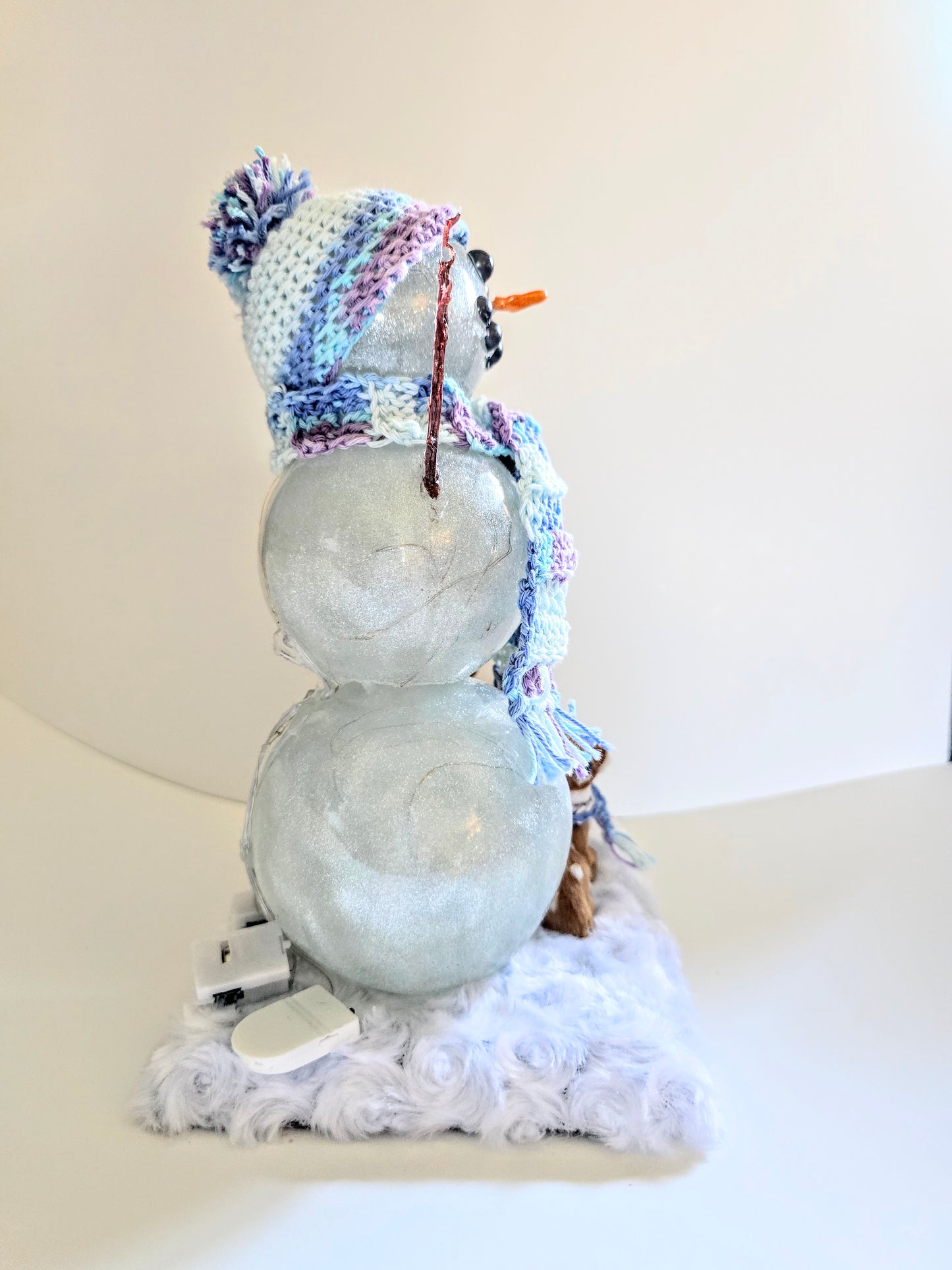 Snow Man With Lights. Perfect For The Christmas  Season 8 By 11 Inches.
