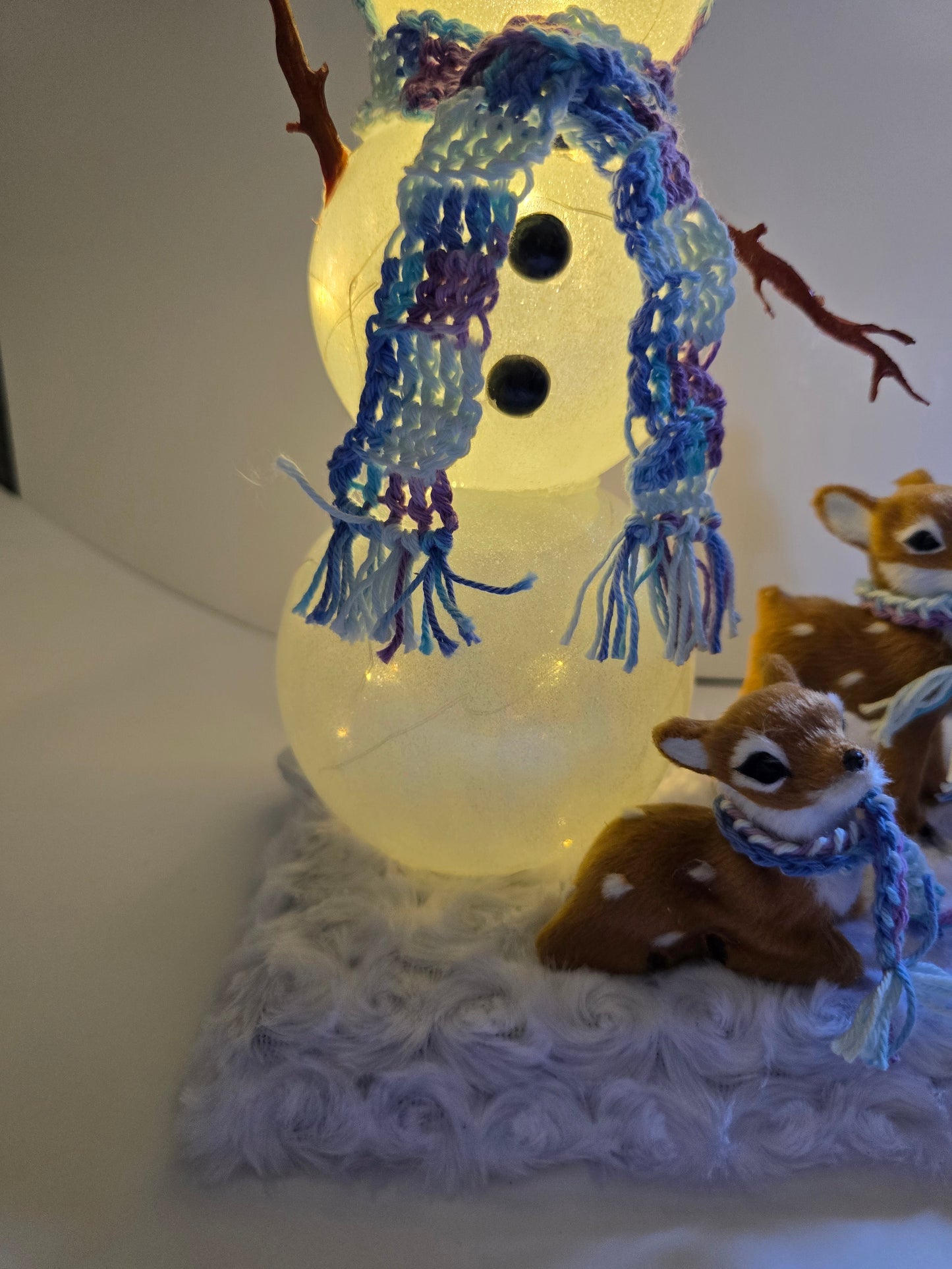 Snow Man With Lights. Perfect For The Christmas  Season 8 By 11 Inches.